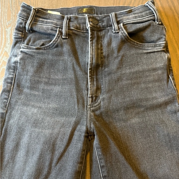 MOTHER Denim - MOTHER The Hustler Ankle Fray Black Denim Jeans